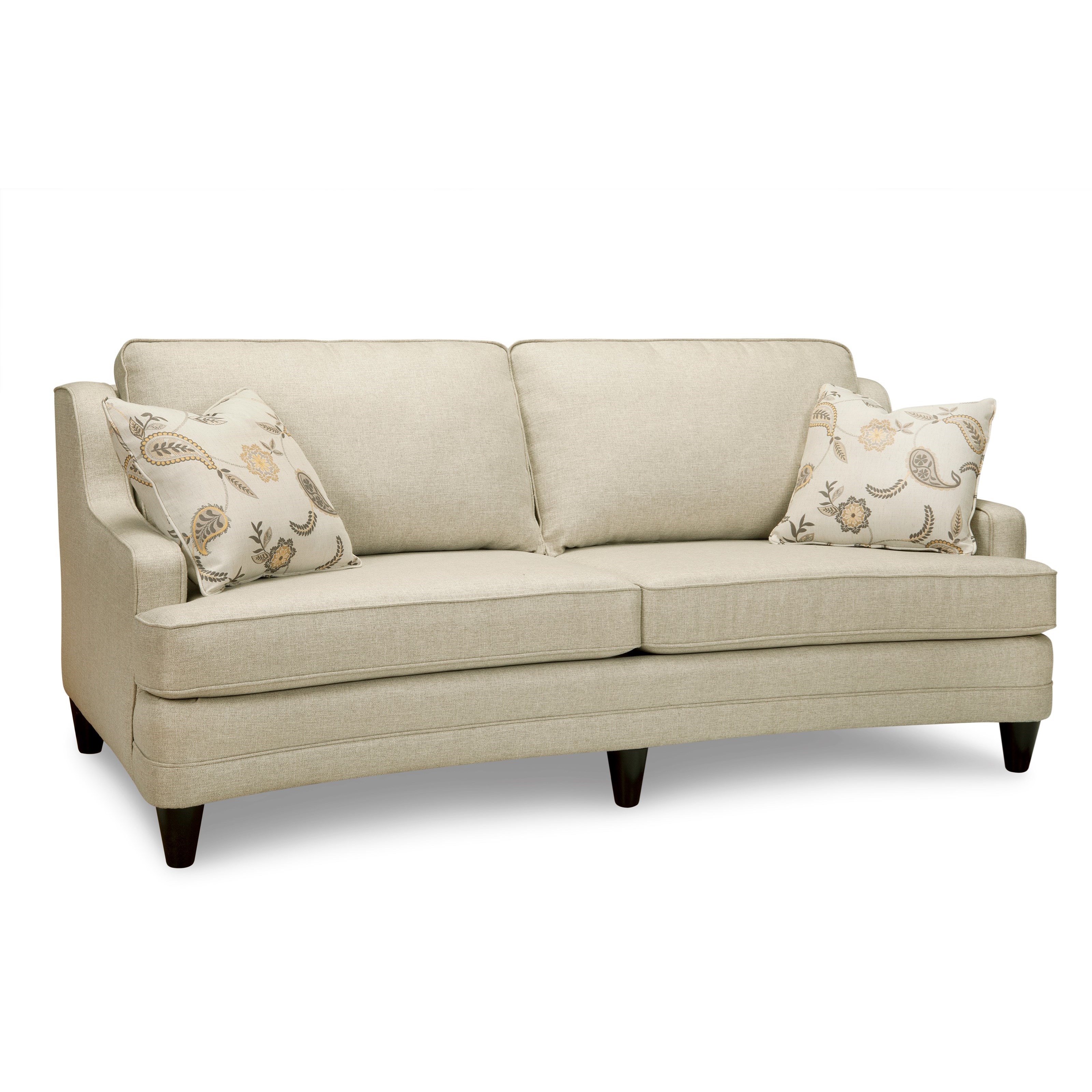 Superstyle 9691 9691 Curved Sofa Transitional Curved Sofa with 2 Toss